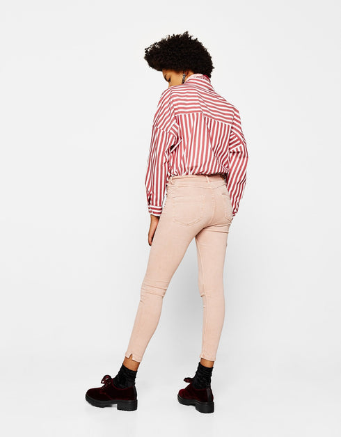 Skinny mid-rise trousers